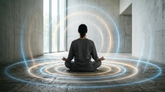 Représentation symbolique de l'éveil des capacités intuitives à travers une métaphore visuelle d'expansion de conscience