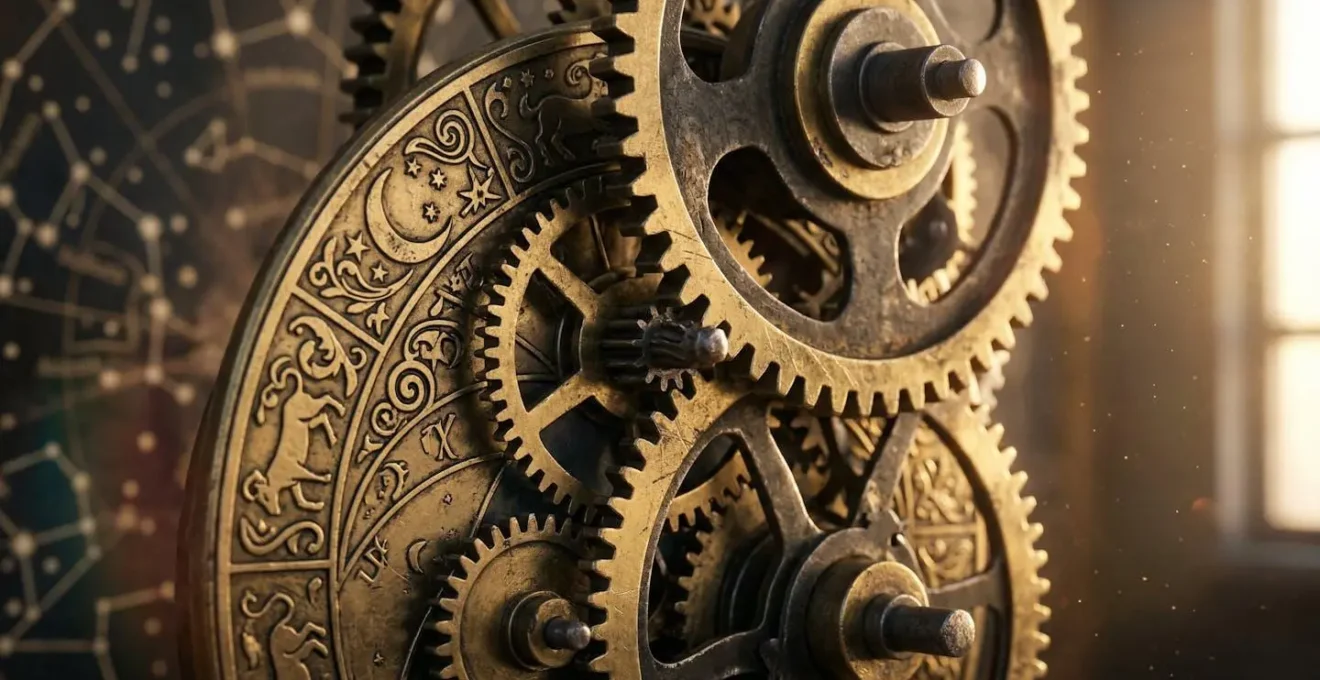 Représentation artistique du temps et de la précision dans le calcul du thème natal