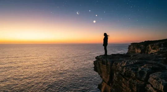 Représentation symbolique de Jupiter et des astres influençant les projets personnels