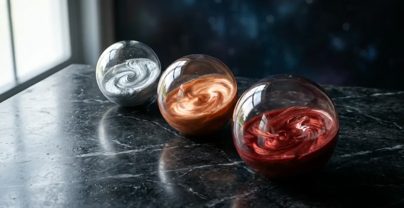 Représentation symbolique des planètes en mouvement rétrograde avec des effets visuels oniriques suggérant leur influence sur la vie terrestre