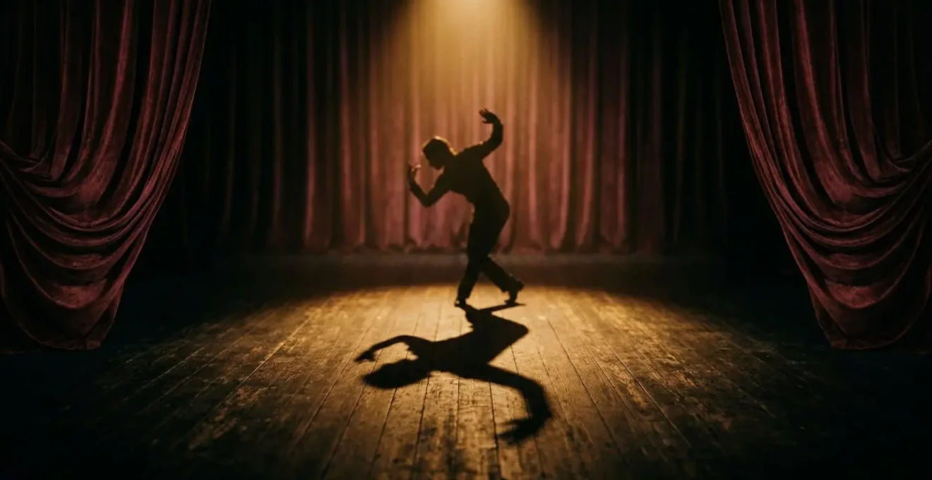 Scène de théâtre vide baignée de lumière dorée, symbolisant le potentiel latent d'une maison astrologique sans planète