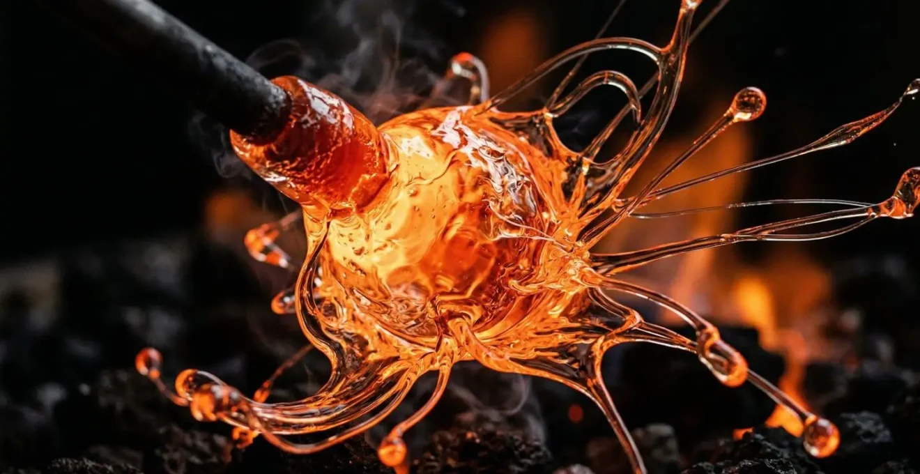 Représentation métaphorique d'un réacteur nucléaire intérieur avec des flux d'énergie rouge et orange